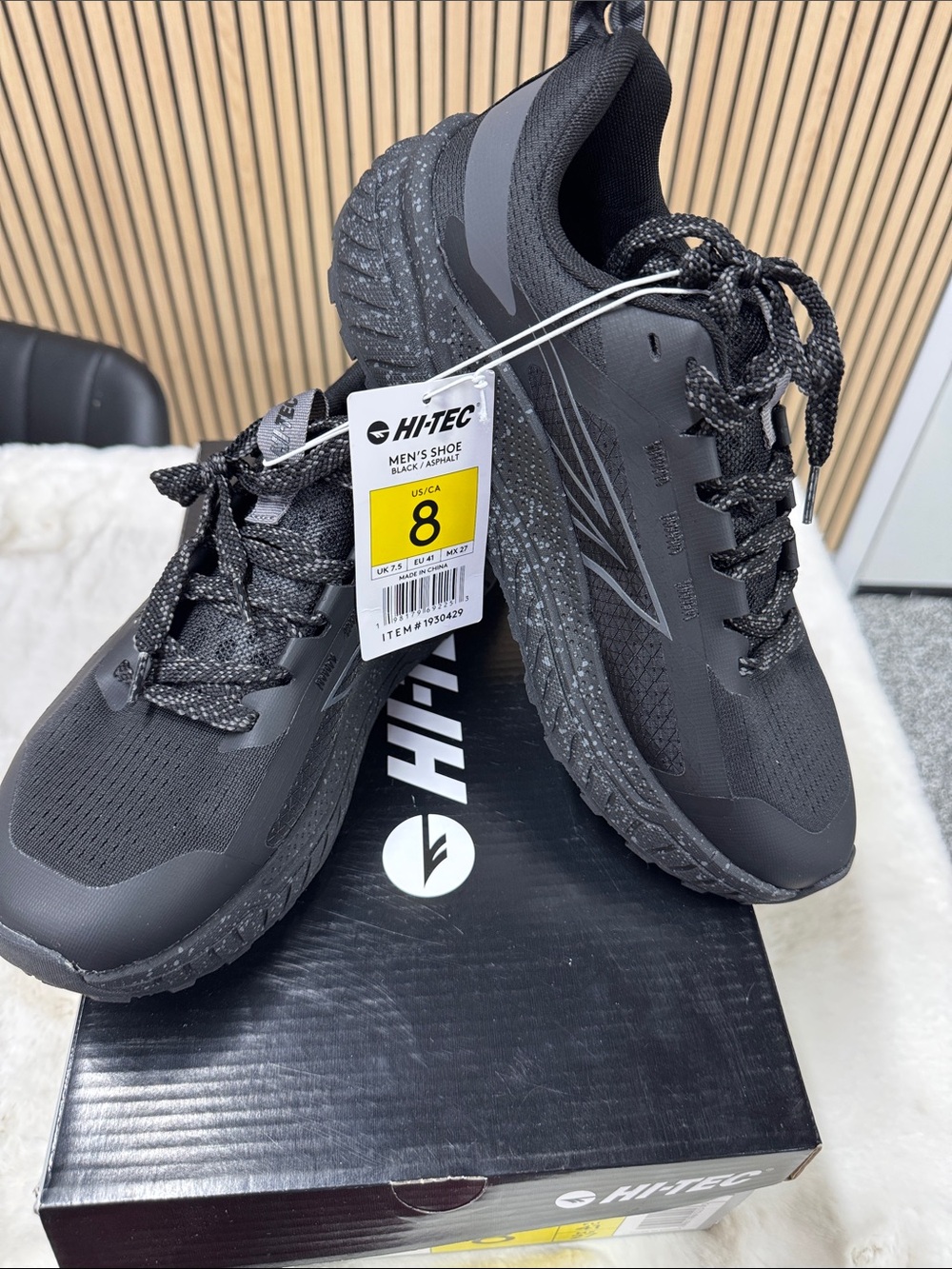 Hi-Tec Men's Black Athletic Trail Sneakers